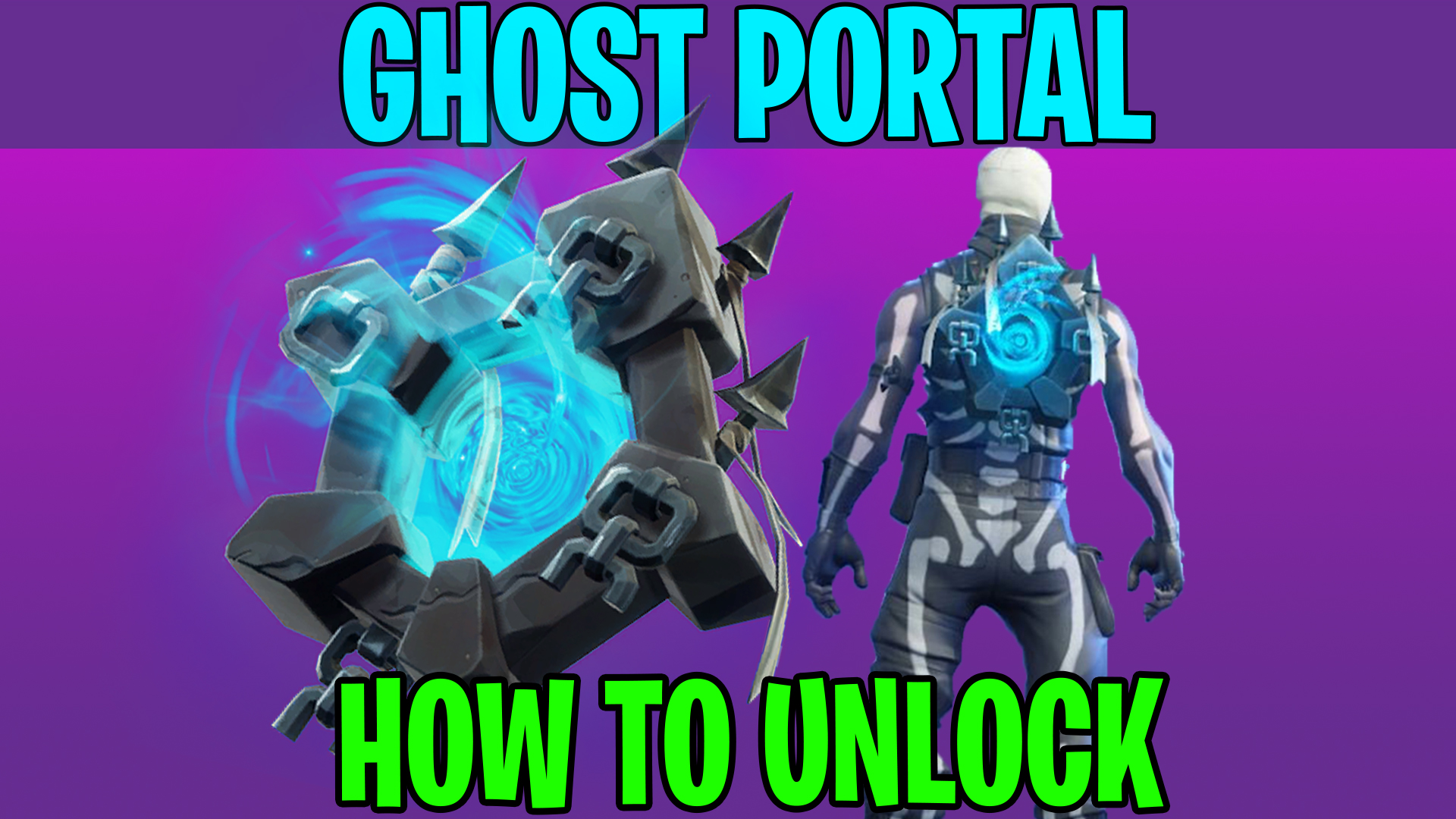 new ghost portal back bling for skull trooper all the challenges and how to unlock these are some serious challenges we very much approve - fortnite green ghost portal