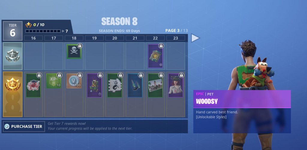 All New Fortnite Season 8 Outfits All The New Season 8 Battle Pass - tier 19 52 new pets woodsy and dodger